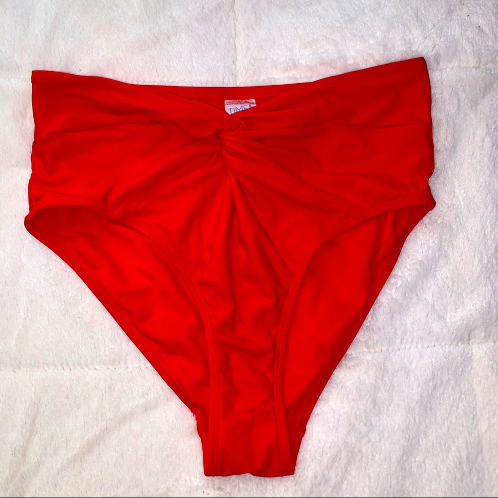 Red high rise swim bottom
